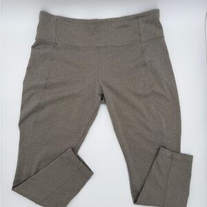 Athleta Delancey Herringbone Tight Leggings Gray Tan Textured  XL Pants Pockets